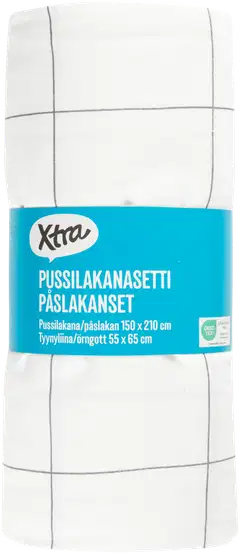 Xtra pussilakanasetti Check 150x210 cm valkoinen - 3