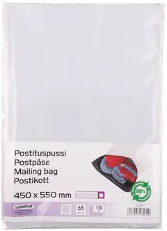 Luontevat postituspussi 450x550 mm valkoinen tarrasuljenta 10 kpl - 1