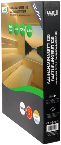 Led Energie Saunanauhasetti 125 valkoinen 2,5m 2700K 10W/m IP44/65 2200lm himmennettävä - 9