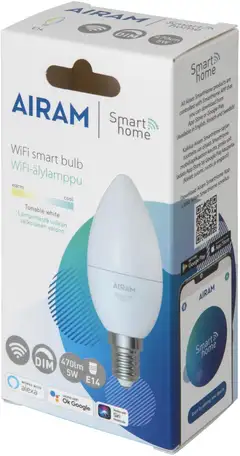 Airam kynttilälamppu Smart 5W opaali E14 470lm TW 2700-6500K - 2