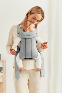 BabyBjörn vauvan kantoreppu mini - 3d jersey, vaaleanharmaa - 2