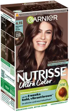 Garnier Nutrisse 4.15 Ultra Color Viileä Mahonkinen Tummanruskea kestoväri 1kpl - 2