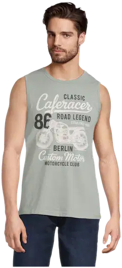 House miesten hihaton t-paita Caferacer 195H152615 - Sage Green - 1