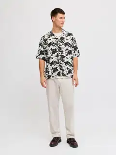 JJ REBEL miesten kauluspaita Jrebblossom - BLACK - 3