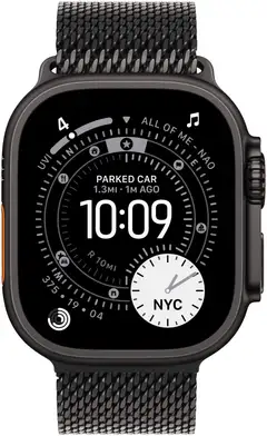 Apple Watch Ultra 3 GPS + Cellular 49mm mustatitaani kotelo, mustatitaani Milanese ranneke - M - MF1Q4KS/A - 1