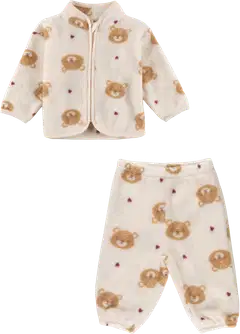 TEX vauvojen monikäyttöinen fleecepuku nallekuviolla I286573 - OFF WHITE - 1