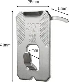 3M CLAW™-taulukoukku kipsilevylle, 20 kg 3PH20-4UKN, 4 ripustuskoukkua - 6