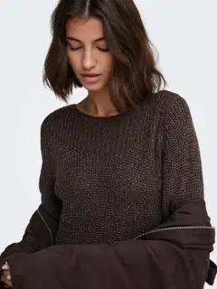 JDY naisten neulemekko Jdywhitney Megan - Coffee Bean W WHITE PLY - 7