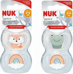 NUK Space huvitutti silikon 0-6 kk 2 kpl - 2