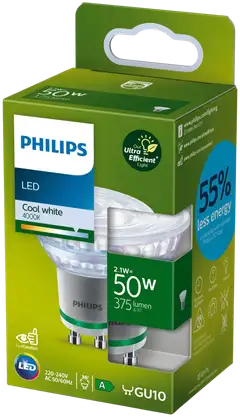 Philips LED kohdelamppu Ultra Efficient GU10 400lm 4000K viileä valk. - 2