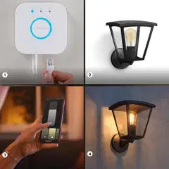 Philips Hue Inara -seinävalaisin ulkokäyttöön 7W 2700K 550LM valkoisella filamentti lampulla - 5