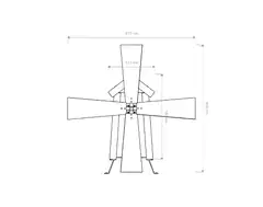 Tuulimylly grafiitin harmaa, 69x30x32cm - 2