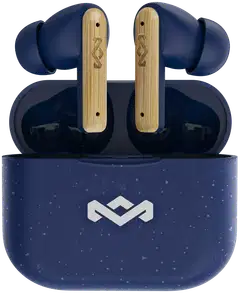House of Marley langattomat nappikuulokkeet Little Bird, sininen/puu - 4