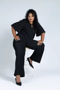 Now Curvy naisten juhlatunika 11861 - Glitter Black - 5