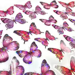 J.K. Primeco tarra Perhoset pinkki hologrammi 25kpl - 3