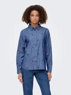 JDY naisten kauluspaita Jdylove - Medium Blue Denim - 3