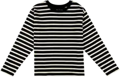 TEX naisten raidallinen terrypaita I993077 - BLACK 1 - 1