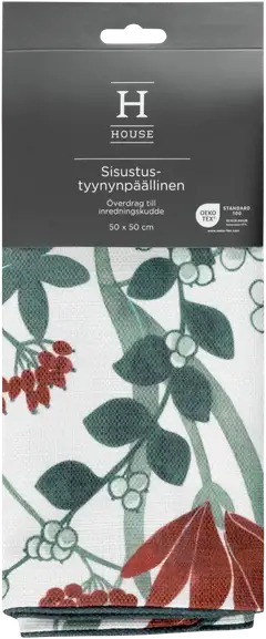 House sisustustyynynpäällinen Amaryllis 50x50 cm punainen/ vihreä/ valkoinen - 2