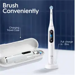 Oral-B iO 9 White -sähköhammasharja, 2 vaihtoharjaa, 1 lataava matkakotelo, Designed by Braun - 8