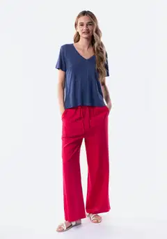 TEX naisten T-paita Pellava I282695 - INDIGO - 4