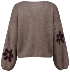 Hailys naisten neuletakki Fl44ower - fango body/dark cherry flower - 2