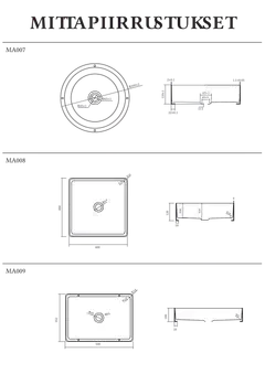 INOX by Tammiholma malja-allas harjattu kulta 400x400 mm - 2