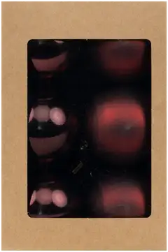 Joulupallo 5 cm 12 kpl burgundi - 2