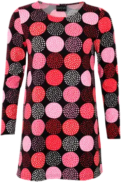 RATIA® naisten pitkähihainen trikootunika Pisara Lumipallo - PUNAINEN/PINKKI - 1