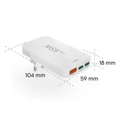 Hama pikalaturi, 2x USB-C, 1x USB-A, GaN, PD, 65W - 8