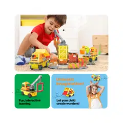 PicassoTiles magneettinen rakennussarja 5in1 työmaa 50 osaa - 5