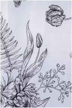 House suihkuverho black/white flowers 180x200 cm - 3
