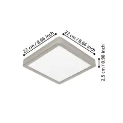 EGLO kattovalaisin Fueva 6 LED 10,5W CCT 22x22 cm nikkeli - 4