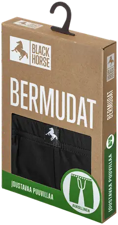 Black Horse miesten basic bermudat I162 - BLACK - 4