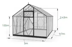 Ecoslider kasvihuone Lux 3.0 X 9.7 - 4