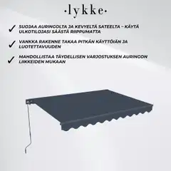 Lykke markiisi 2,95x2,5 m, tummanharmaa - 3