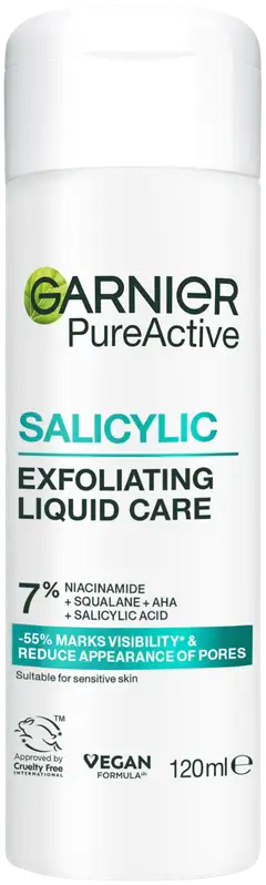 Garnier PureActive Salicylic Exfoliating Liquid Care Kasvovesi epäpuhtaalle iholle 120 ml - 1