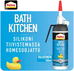 Pattex silikonimassa 100ml painepakkaus Bath&Kitchen valkoinen - 3