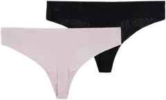 Actuelle naisten string-alushousut 210A082615 2-pack - Black/Pale lilac - 2