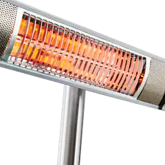 HORTUS Terassilämmitin 500/1000/1500W lattiamalli, kaukosäädin, RGT, hopea - 2