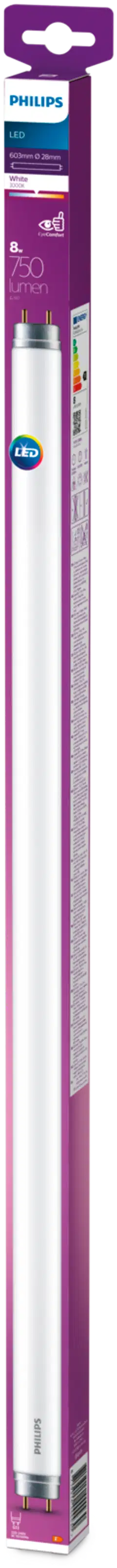 Philips LED loisteputki T8 750lm 8W 600mm G13 3000K huurrettu - 1
