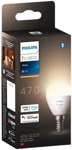 Philips Hue LED-lamppu Luster 5.7W E14 2700K 470LM valkoinen - 2