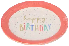 Lautasta, paperia, pyöreä Ø 23 cm "Happy Birthday" - 2