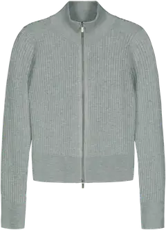 WKLY. naisten vetoketjullinen neuletakki 213W280255 - Lt. Grey melange - 1
