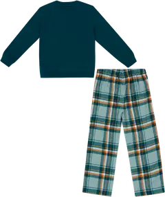 House lasten flanellipyjama 232H382506 - Green - 2