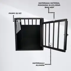 Trekker koiran kuljetushäkki S 54x69x60 cm musta - 6