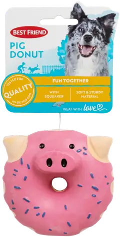 Best Friend Pig Donut koiran lateksilelu - 2