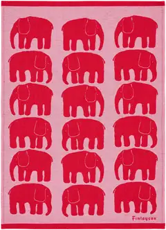 Finlayson keittiöpyyhe 2kpl Elefantti 50x70 punainen - 1