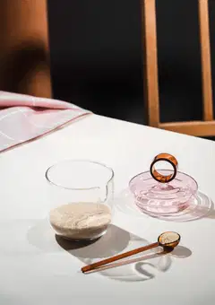 Muurla Loop sokerikko ja lusikka kirkas/pinkki/meripihka 14cm - 5