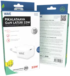 Wave 33W Pikalataava GaN -verkkolaturi, 1 x USB Type-C, Valkoinen - 4