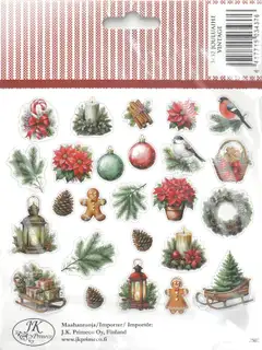 J.K. Primeco isot askartelukuviot Jouluaihe vintage 25kpl - 2